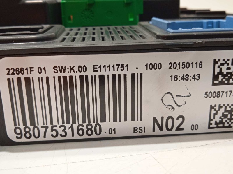 Recambio de caja reles / fusibles para citroën c4 cactus feel referencia OEM IAM 9807531680  1612139080