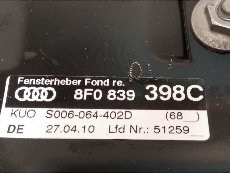Recambio de elevalunas trasero derecho para audi a5 cabriolet (8f7) 2.0 tdi referencia OEM IAM 8F0839398C  0130822040