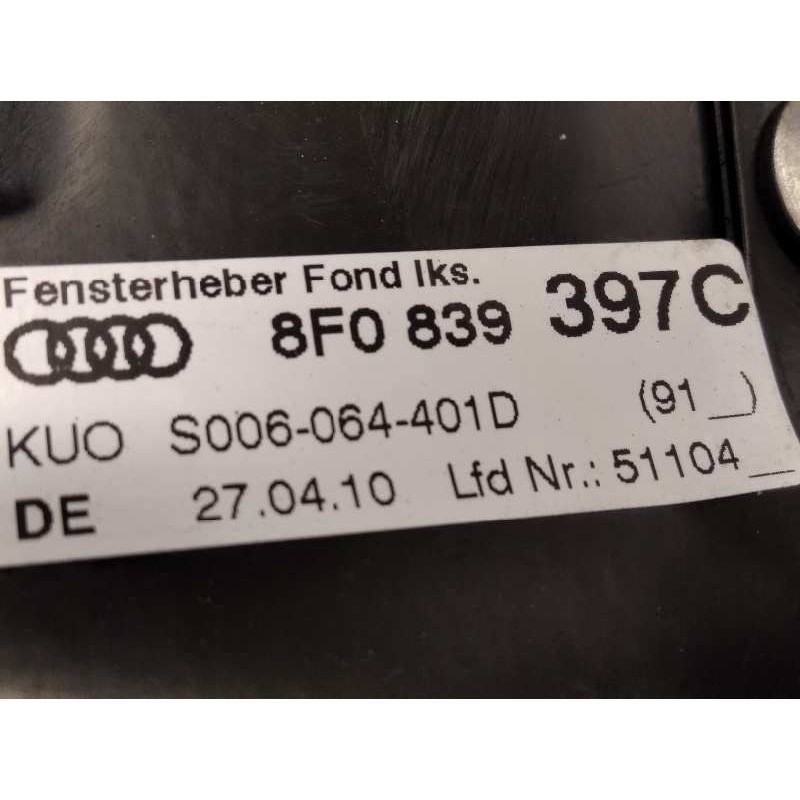 Recambio de elevalunas trasero izquierdo para audi a5 cabriolet (8f7) 2.0 tdi referencia OEM IAM 8F0839397C  0130822039