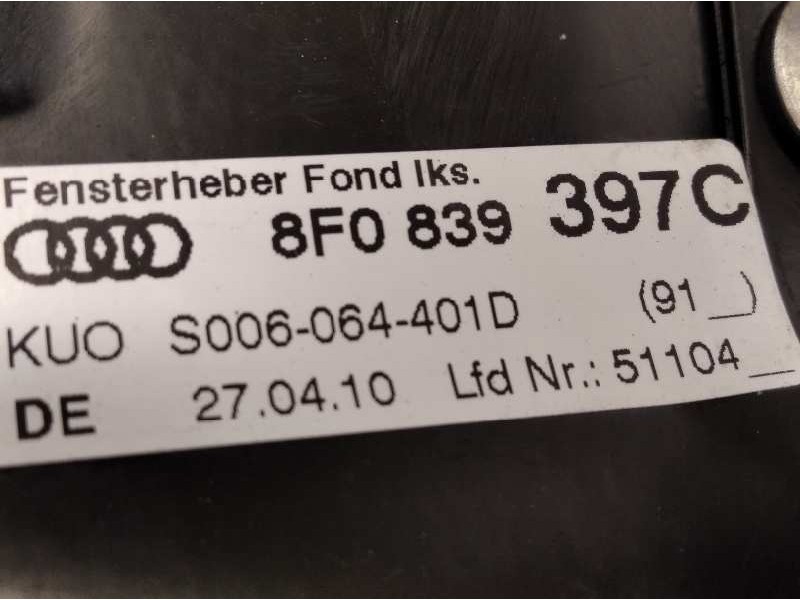 Recambio de elevalunas trasero izquierdo para audi a5 cabriolet (8f7) 2.0 tdi referencia OEM IAM 8F0839397C  0130822039