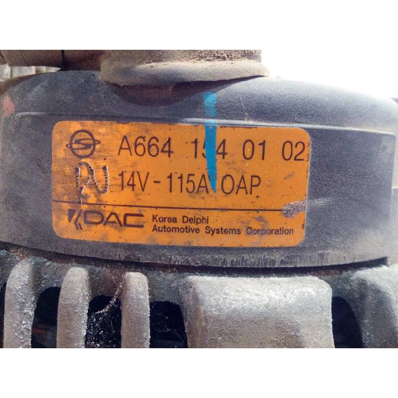 Recambio de alternador para ssangyong kyron 200 xdi limited referencia OEM IAM 6641540102  