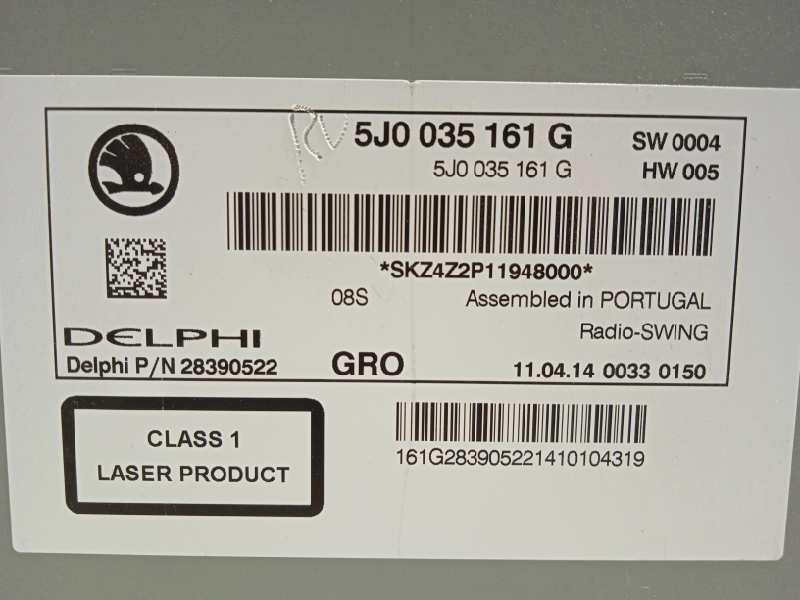 Recambio de sistema audio / radio cd para skoda fabia (5j2 ) ambition referencia OEM IAM 5J0035161G  