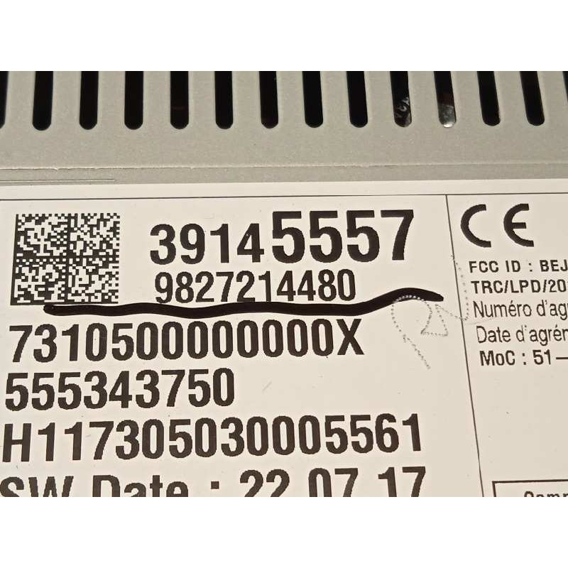 Recambio de pantalla multifuncion para opel grandland x selective referencia OEM IAM 39145557  9827214480