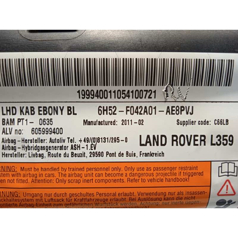 Recambio de airbag delantero izquierdo para land rover freelander (lr2) 2.2 td4 cat referencia OEM IAM 6H52F042A01  