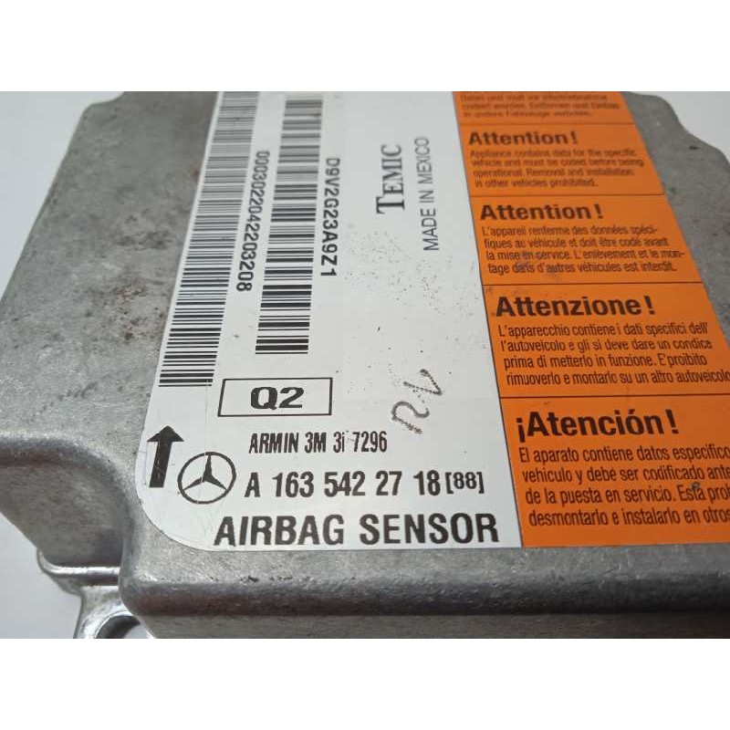 Recambio de centralita airbag para mercedes-benz clase m (w163) 400 cdi (163.128) referencia OEM IAM A1635422718  