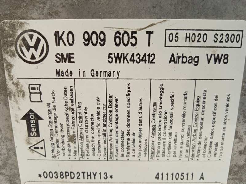 Recambio de centralita airbag para seat altea xl (5p5) 1.6 tdi referencia OEM IAM 1K0909605T 5WK43412 1K0909605T0S3