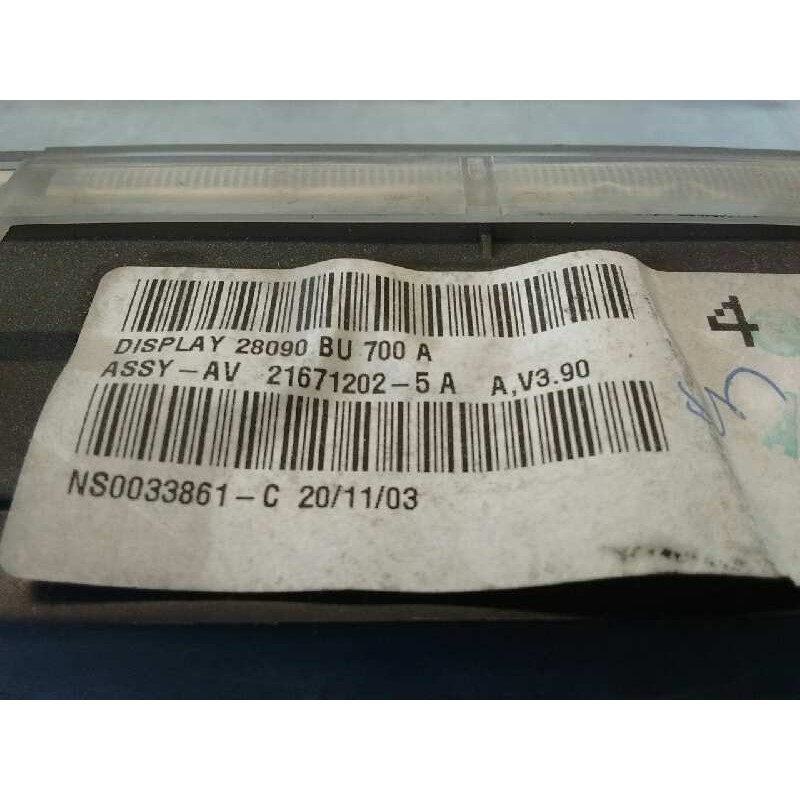 Recambio de pantalla multifuncion para nissan almera (n16/e) acenta referencia OEM IAM 28090BU700  216712025