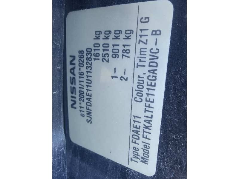nissan note (e11e) del año 2007