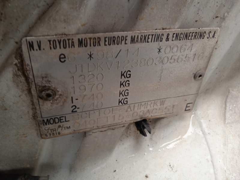 toyota yaris (ncp1/nlp1/scp1) del año 1999