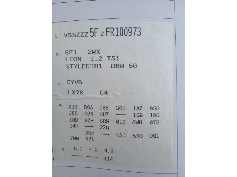 seat leon (5f1) del año 2015