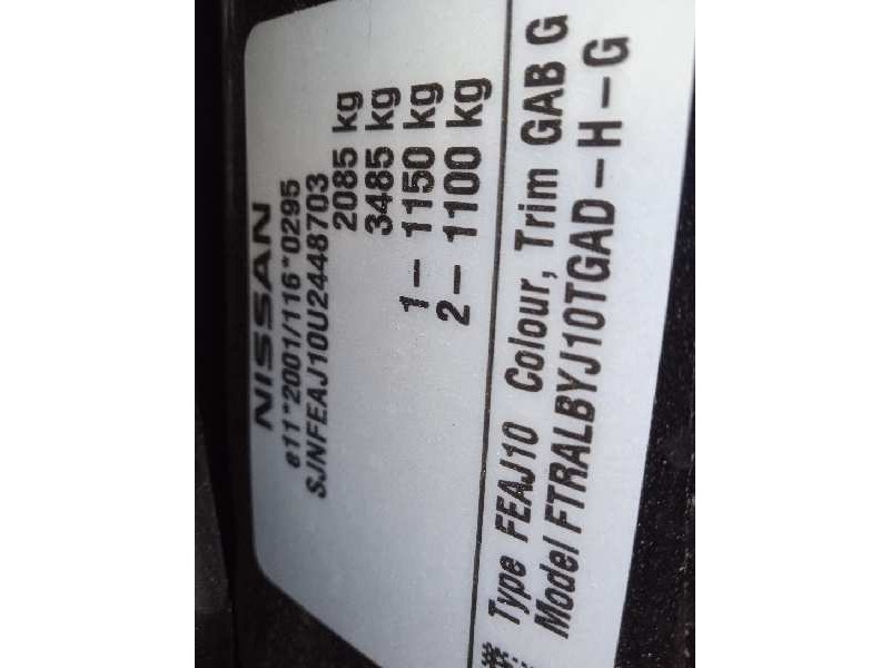 nissan qashqai (j10) del año 2012