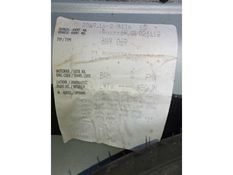 audi tt (8n3/8n9) del año 2002