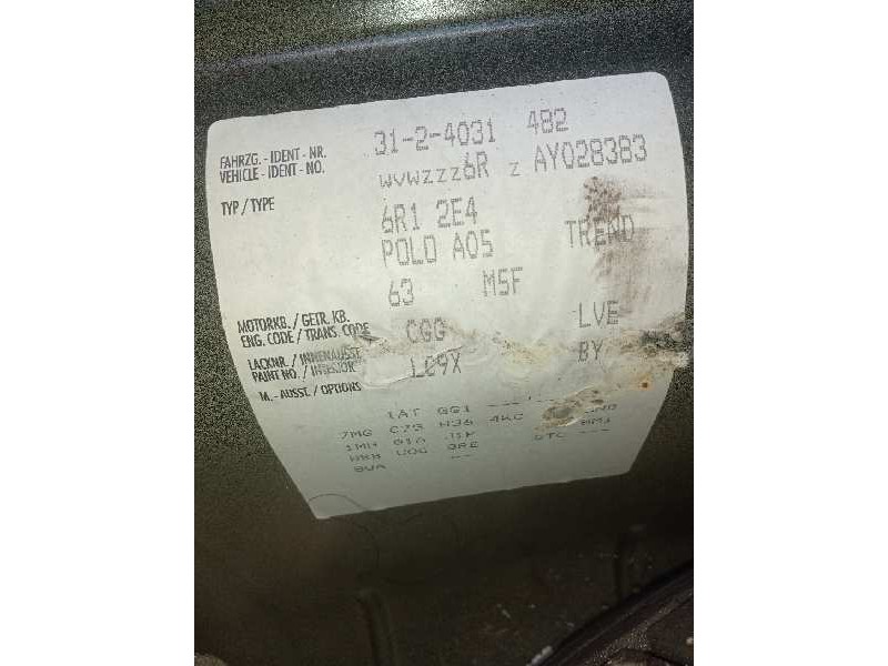 volkswagen polo (6r1) del año 2009