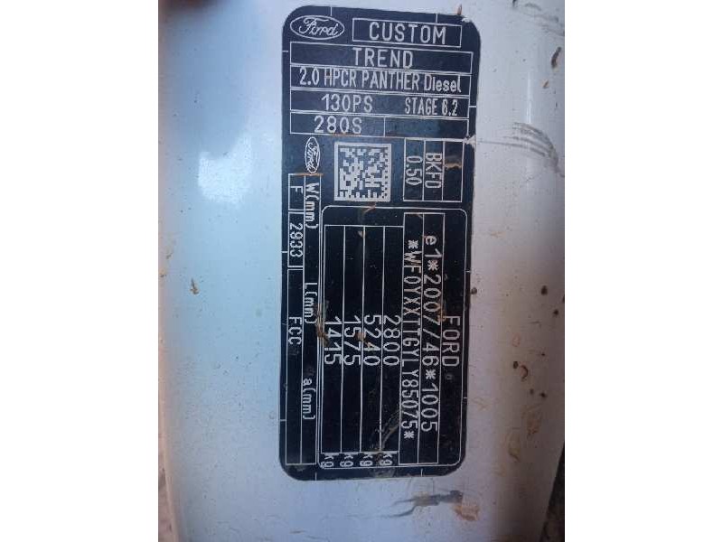 ford transit furgón (tts) del año 2020