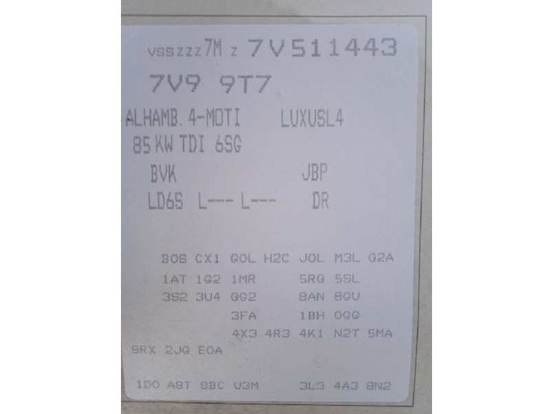 seat alhambra (7v9) del año 2007