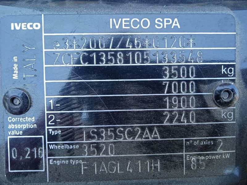 iveco daily conf. paquetería (sommer) del año 2016