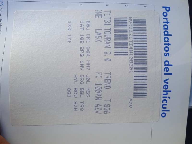 volkswagen touran (1t1) del año 2004