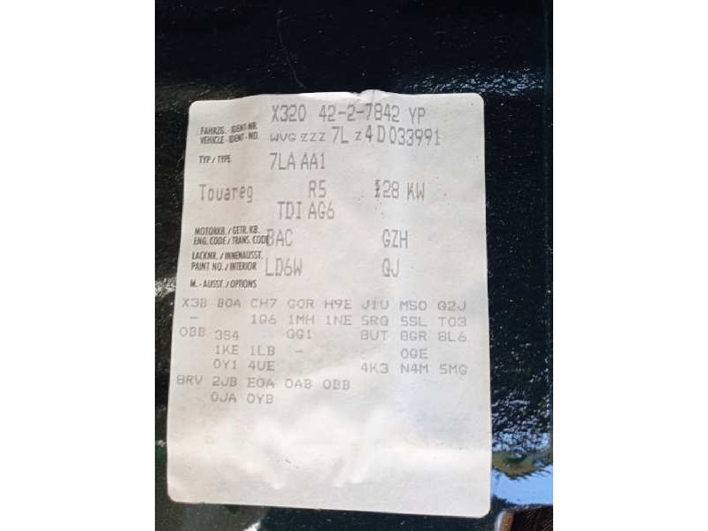 volkswagen touareg (7la) del año 2004