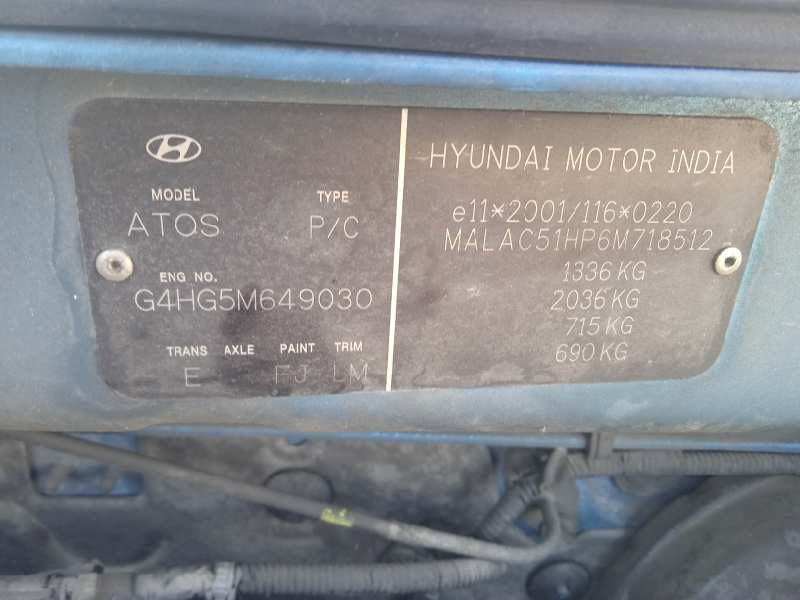 hyundai atos prime (mx) del año 2005