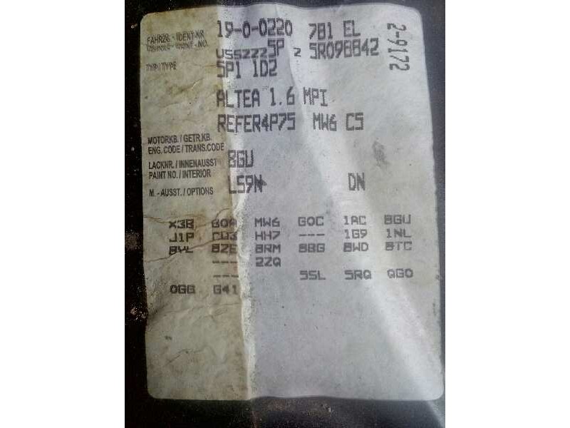 seat altea (5p1) del año 2005