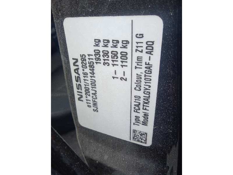 nissan qashqai (j10) del año 2009