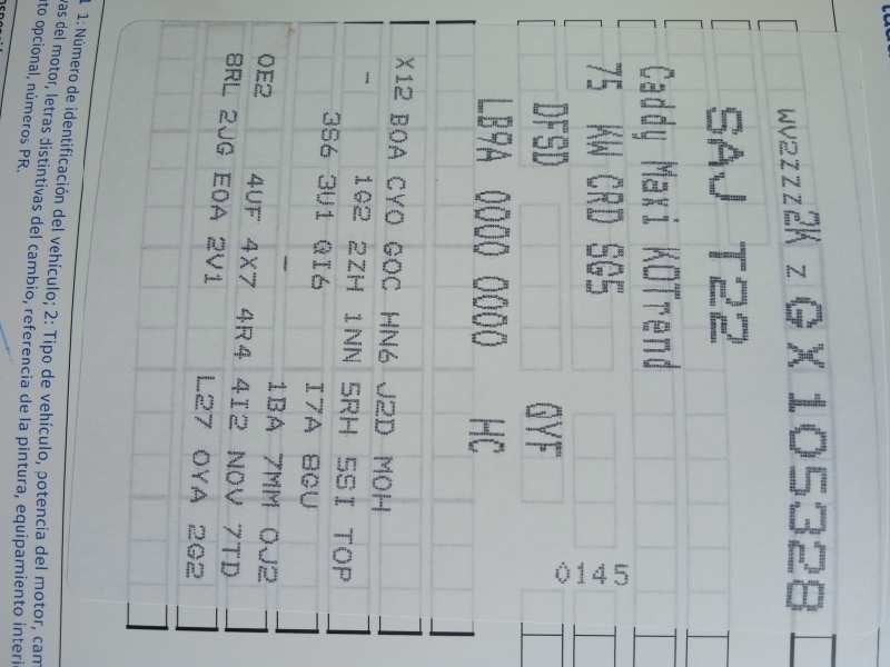 volkswagen caddy furgón/kombi del año 2016