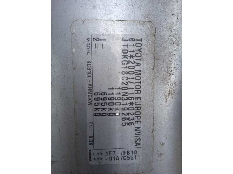 toyota aygo (kgb/wnb) del año 2008