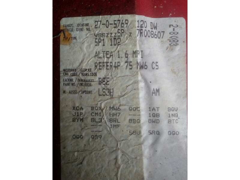 seat altea (5p1) del año 2007