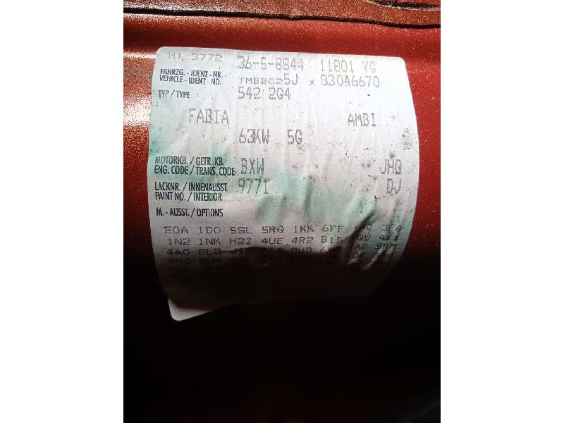 skoda fabia (5j2 ) del año 2007