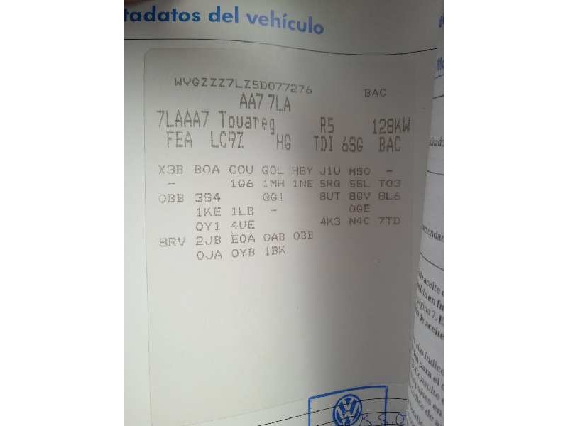 volkswagen touareg (7la) del año 2005