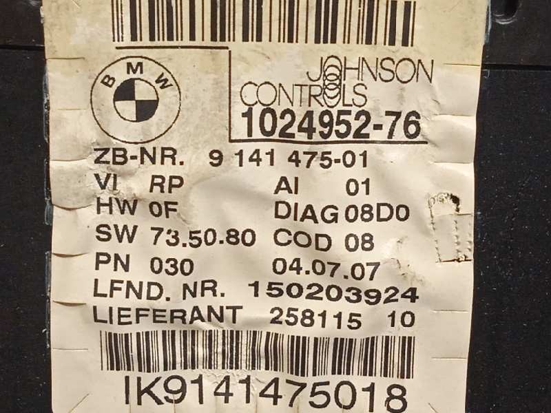 Recambio de cuadro instrumentos para bmw serie 1 berlina (e81/e87) 118d referencia OEM IAM 9141475  62109141475