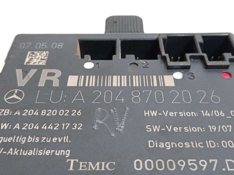 Recambio de centralita confort para mercedes-benz clase c (w204) berlina c 200 cdi (204.007) referencia OEM IAM A2048702026 3