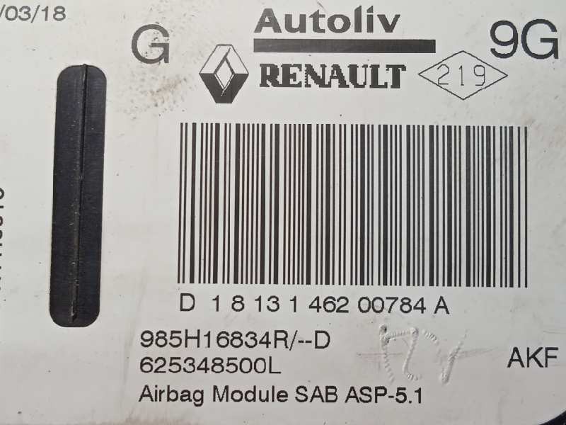 Recambio de airbag lateral delantero izquierdo para renault clio iv zen referencia OEM IAM 985H16834R  625348500L