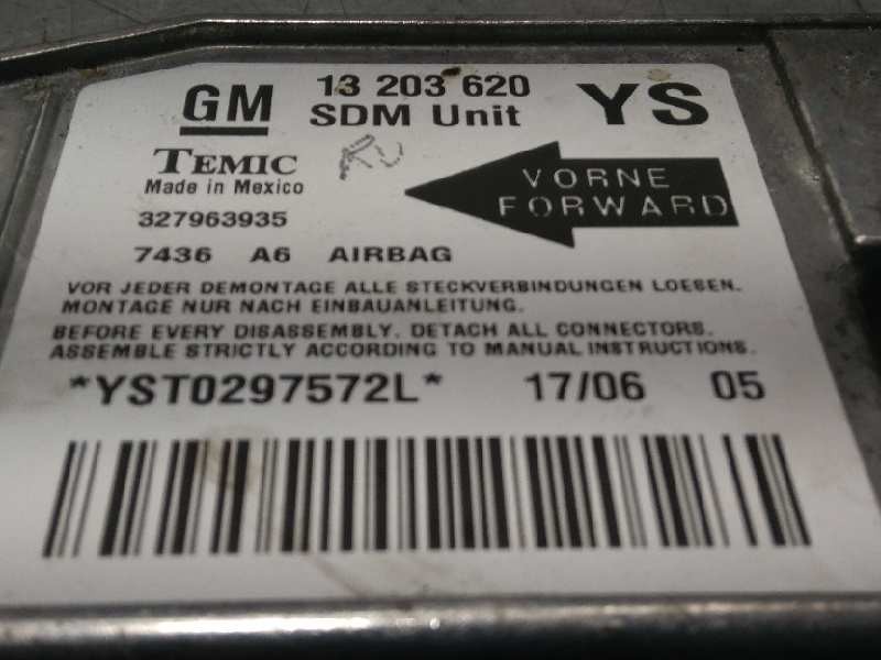 Recambio de centralita airbag para opel meriva cosmo referencia OEM IAM 13203620  