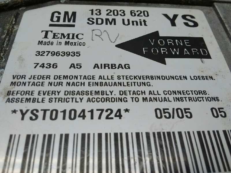 Recambio de centralita airbag para opel meriva cosmo referencia OEM IAM 13203620  327963935