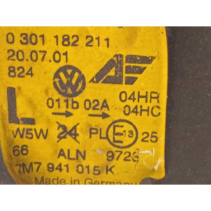 Recambio de faro izquierdo para seat alhambra (7v9) 1.9 tdi referencia OEM IAM 7M7941015K 7M7941015N 0301182211