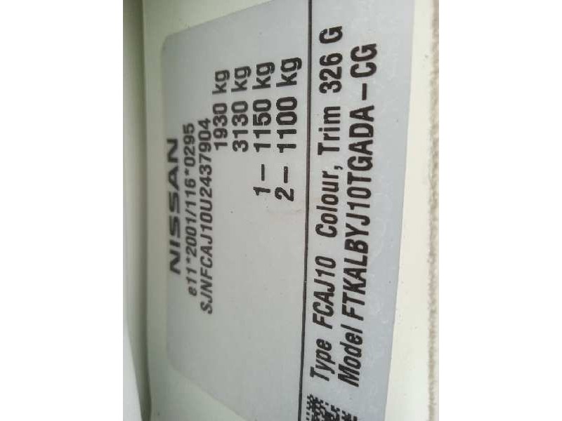 nissan qashqai (j10) del año 2012