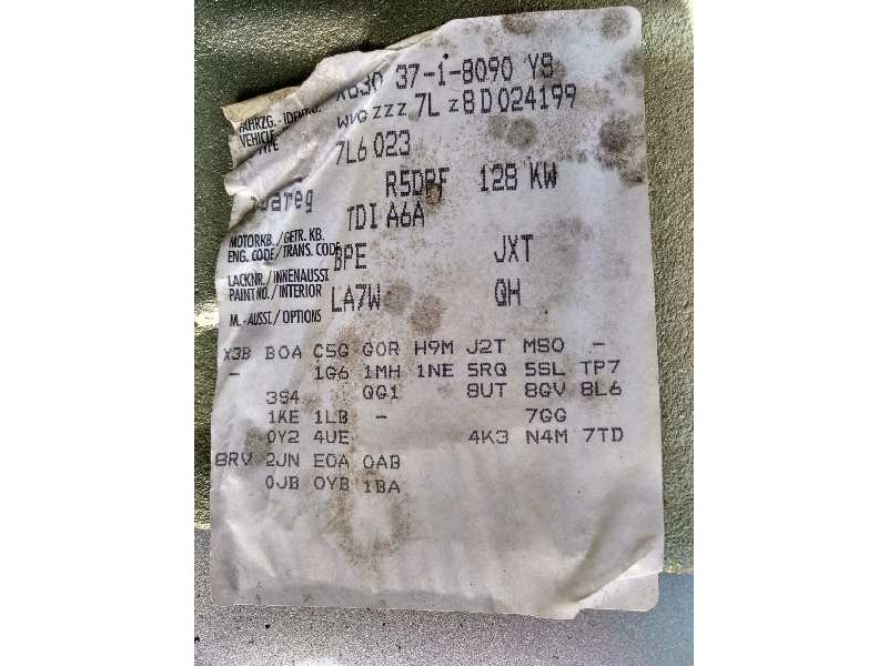 volkswagen touareg (7la) del año 2007