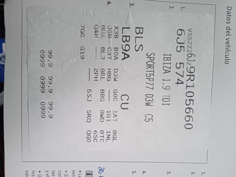 seat ibiza (6j5) del año 2009