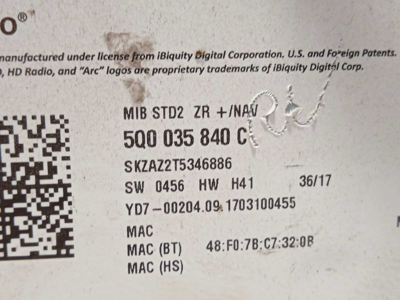 Recambio de sistema navegacion gps para skoda octavia combi (5e5) rs referencia OEM IAM 5Q0035840C  