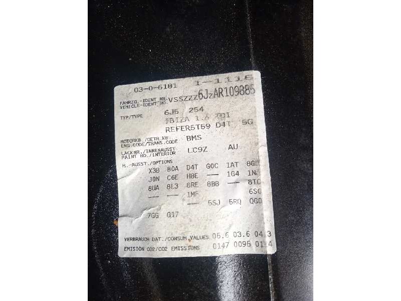 seat ibiza (6j5) del año 2010