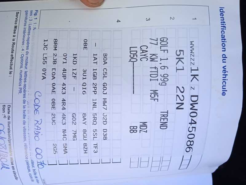 volkswagen golf vi (5k1) del año 2012