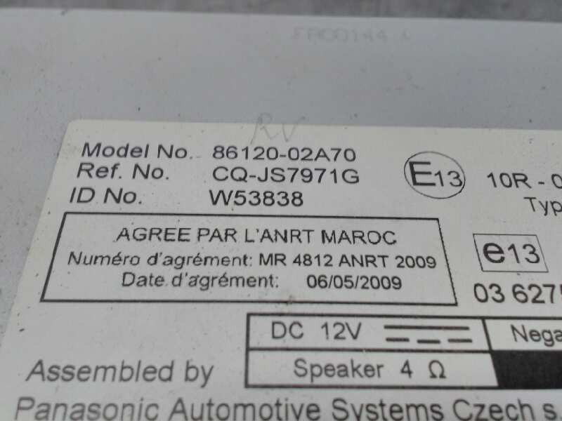 Recambio de sistema audio / radio cd para toyota auris active referencia OEM IAM 8612002A70  