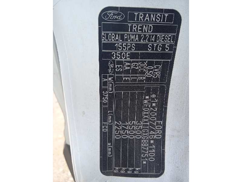 ford transit kastenwagen (ttg) del año 2016