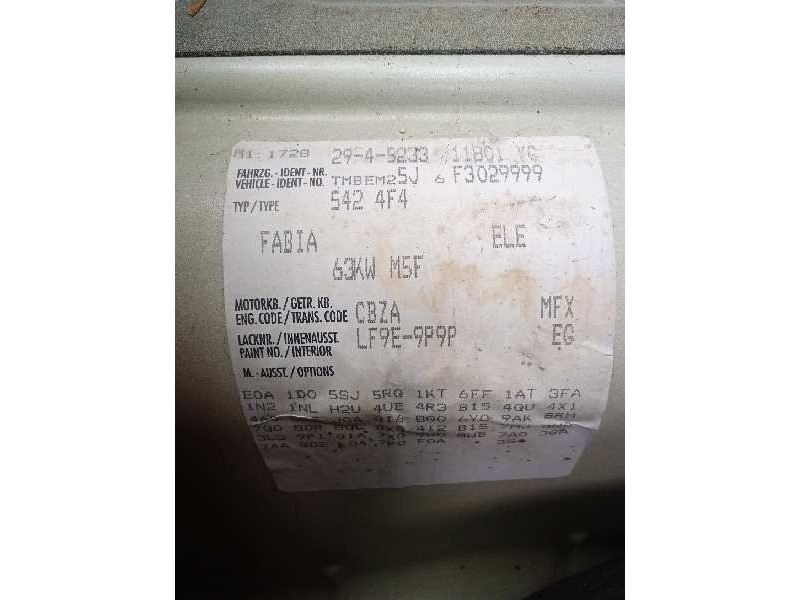 skoda fabia (5j2 ) del año 2014