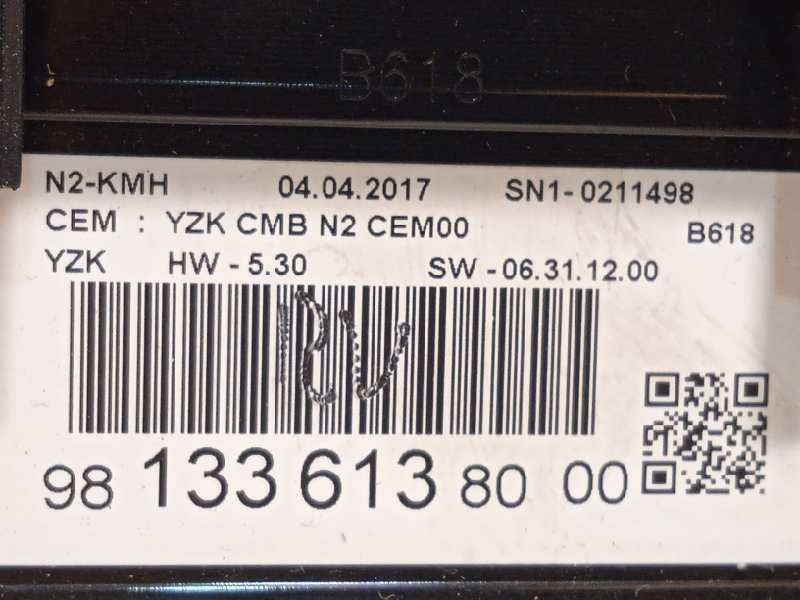 Recambio de cuadro instrumentos para citroën c3 feel referencia OEM IAM 9813361380  