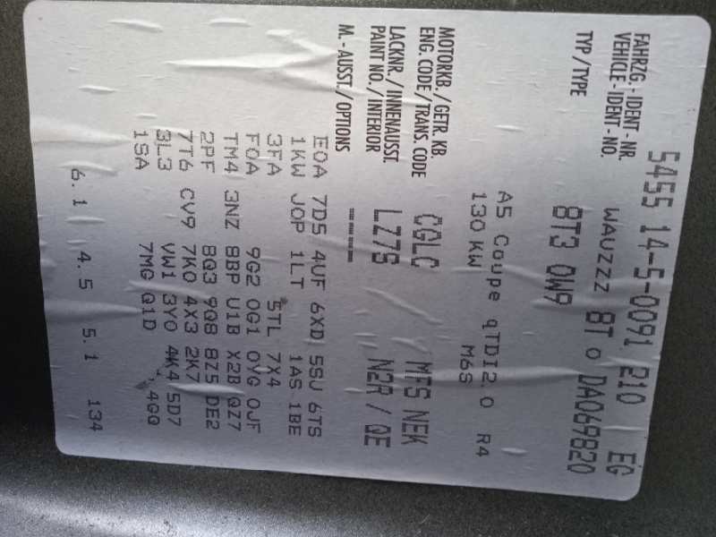 audi a5 coupe (8t) del año 2013