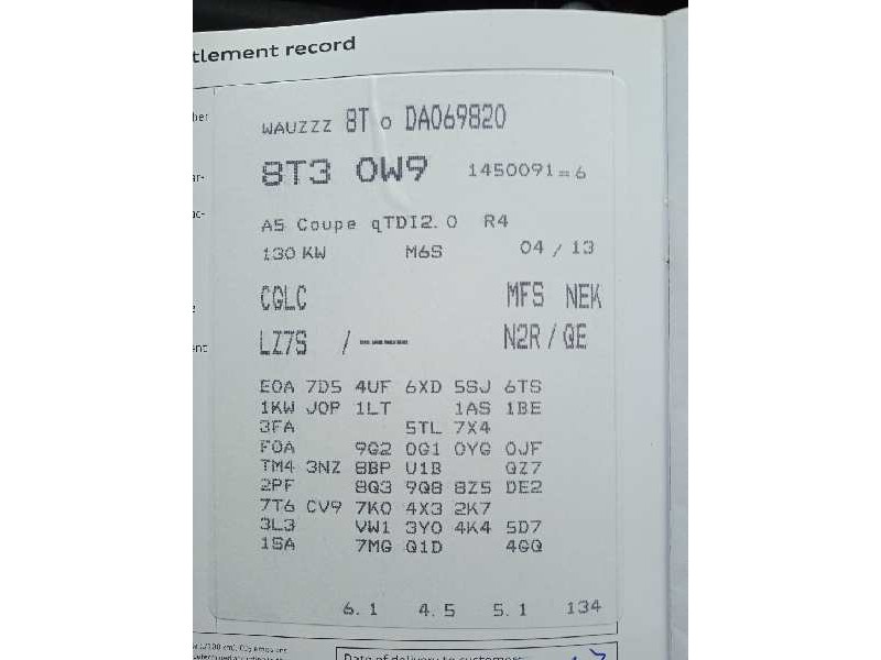 audi a5 coupe (8t) del año 2013