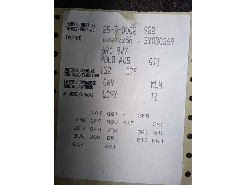 volkswagen polo (6r1) del año 2010