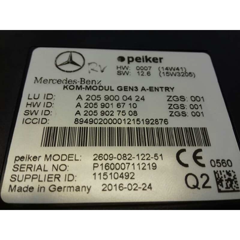 Recambio de modulo electronico para mercedes-benz clase cla (w117) cla 220 cdi (117.303) referencia OEM IAM A2059000424 20590004